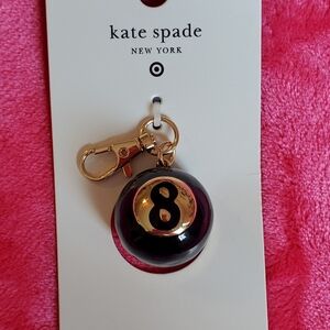 Kate Spade Gold and Black 'More Fries' Keychain